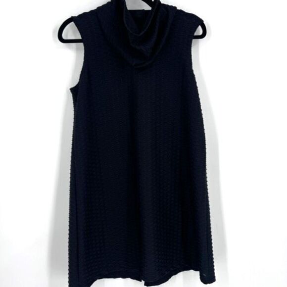 Jordan Taylor Womens Waffle Knit Sleeveless Hooded Swim Cover-Up Black Sz Medium - Picture 3 of 10